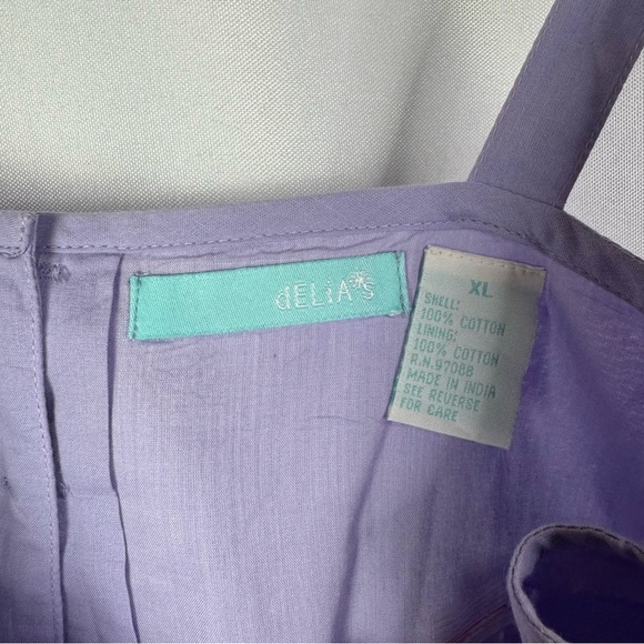 Delia's Lilac Purple Y2K Square Neck Tank Top XL - Picture 4 of 4